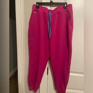 Figs Raspberry Sorbet High Waisted Zamora Joggers XLP